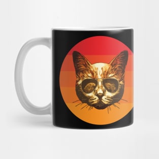 Retro Cat With Sunglasses, Funny Cat Mug